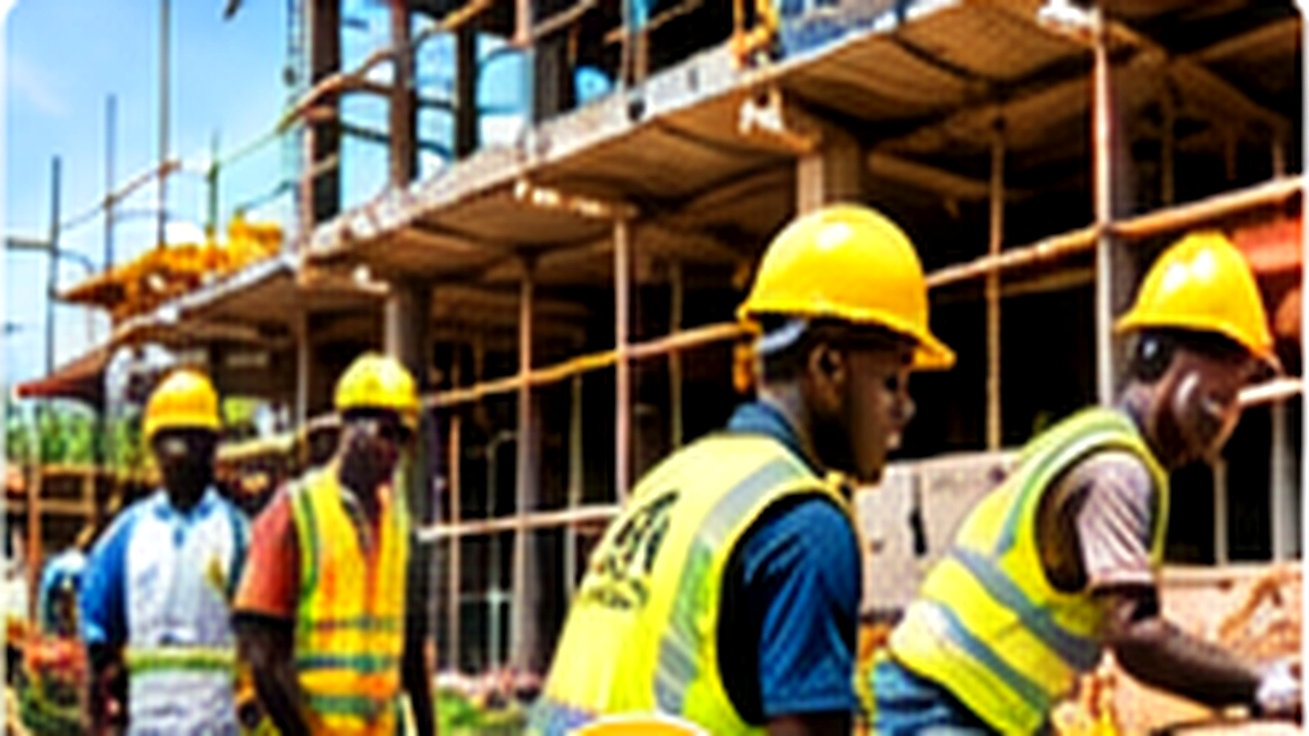 Tanzanian construction labour team
